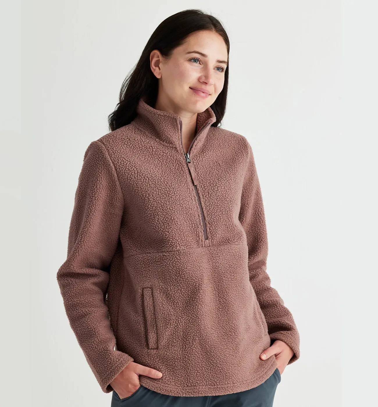 Women's Bamboo Sherpa Fleece Half Zip