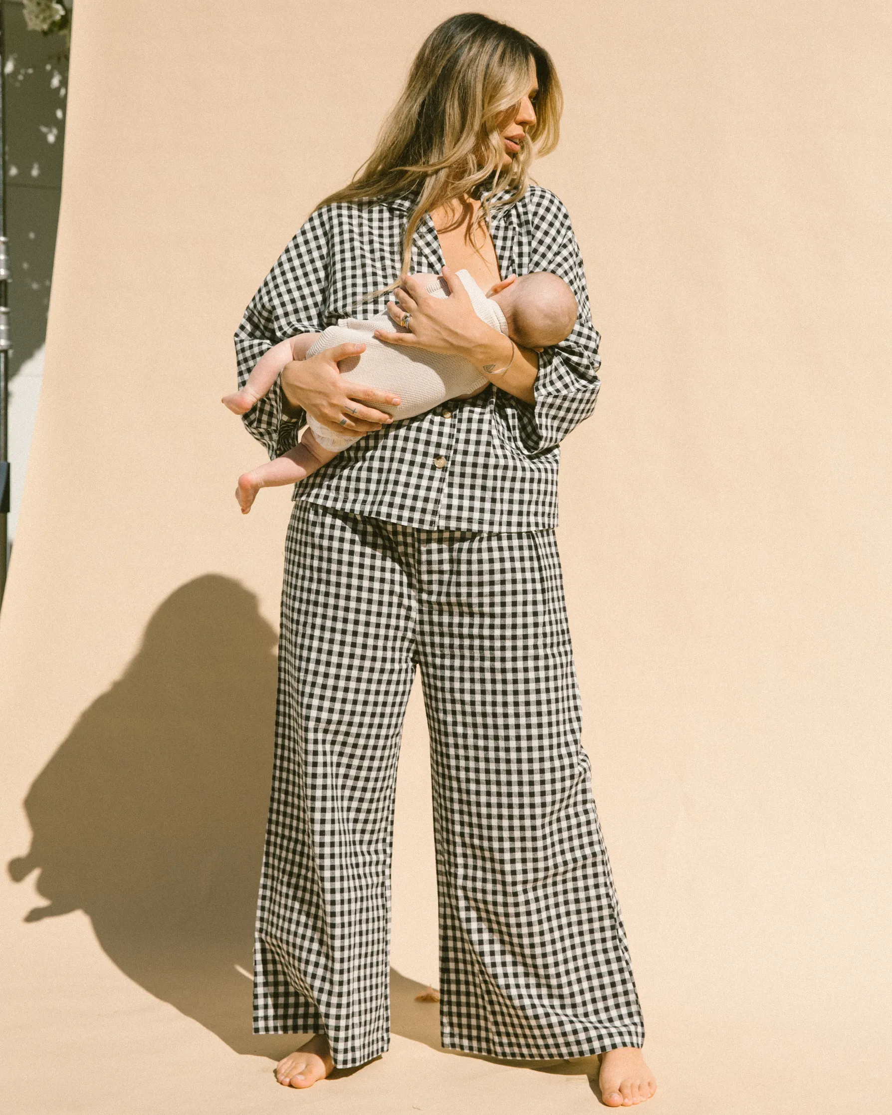 Women's Lounge Pants | Black Gingham