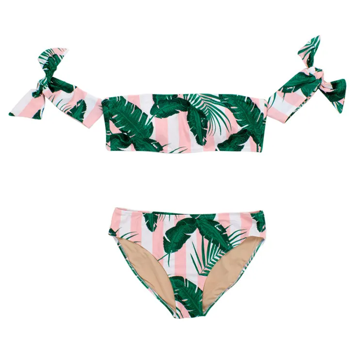 Women's Shoulder Bikini, Pink Cabana Botanical